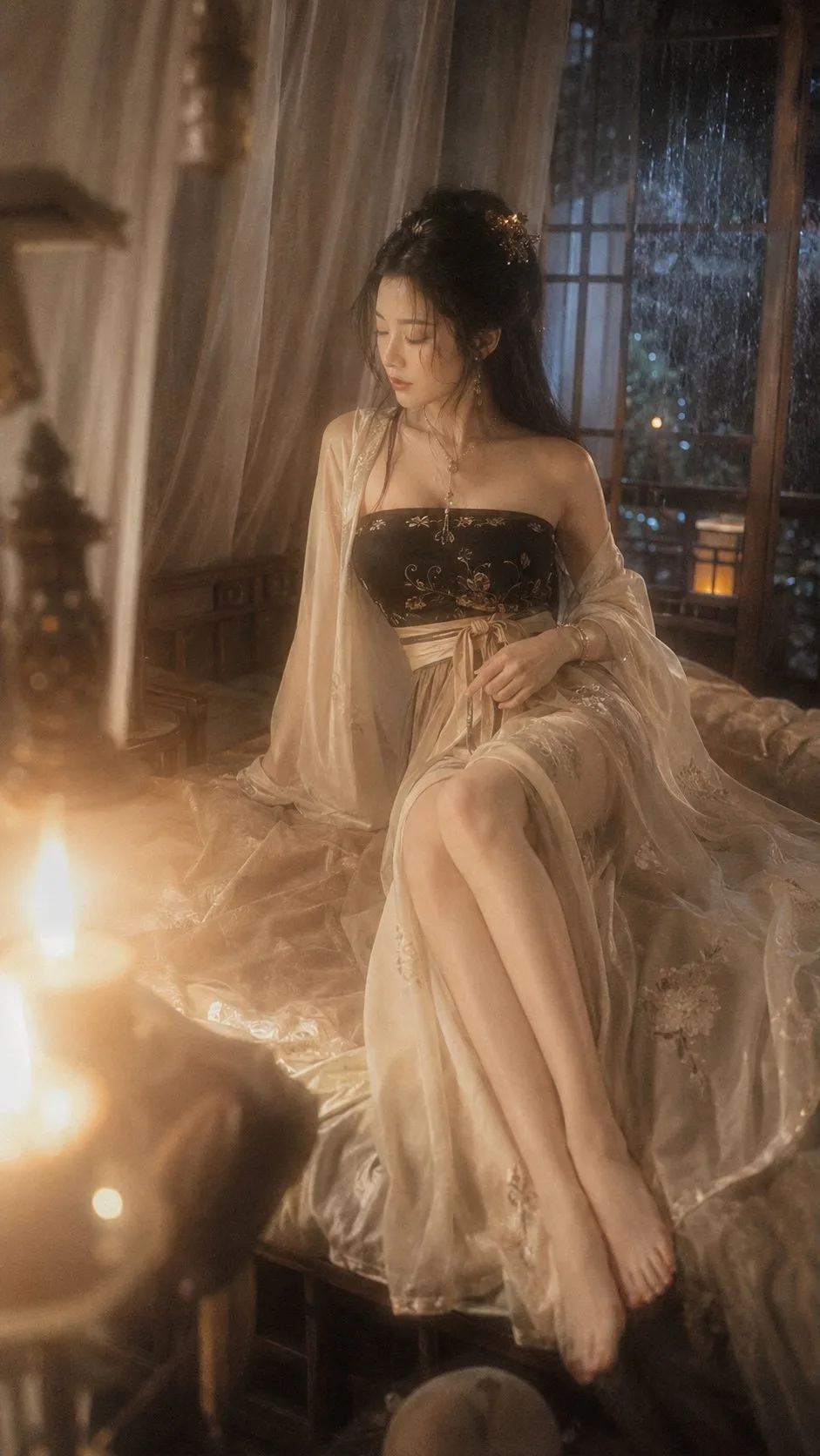 ภาพหญิงสาวโบราณในห้องส่วนตัวสไตล์ซ่ง 1
