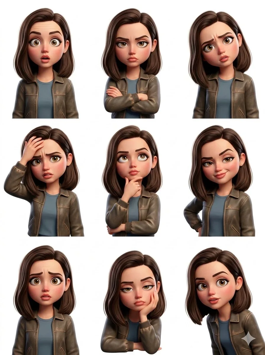 สติกเกอร์อีโมจิเด็กชายสไตล์ Pixar 9 ช่อง 1