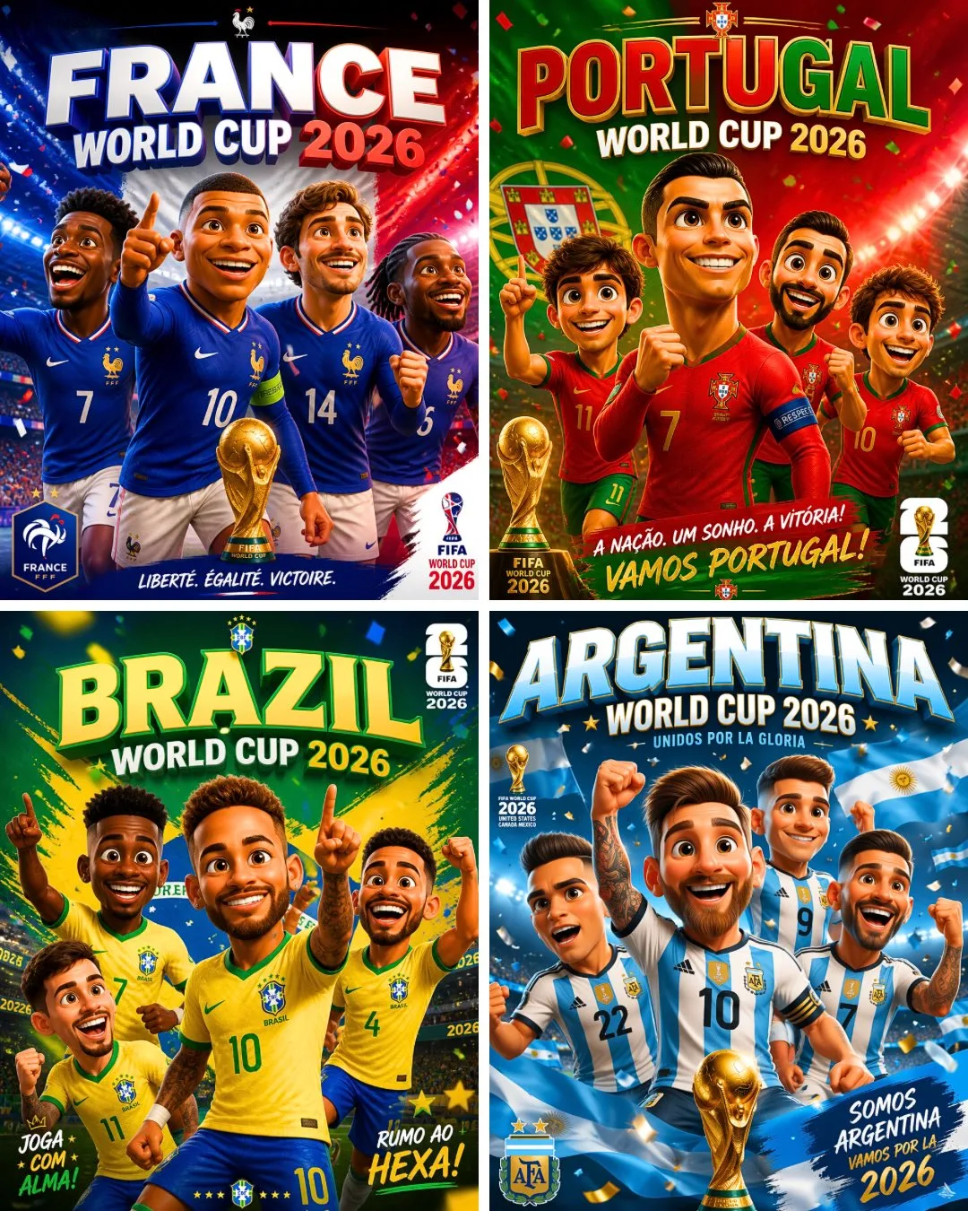 โปสเตอร์ทีมชาติฟุตบอลโลก 2026 สไตล์พิกซาร์ 1