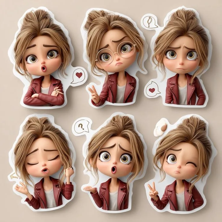 สติกเกอร์สาวน้อยน่ารักสไตล์พิกซาร์ 1