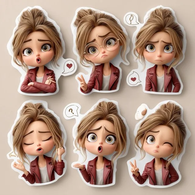 สติกเกอร์สาวน้อยน่ารักสไตล์พิกซาร์