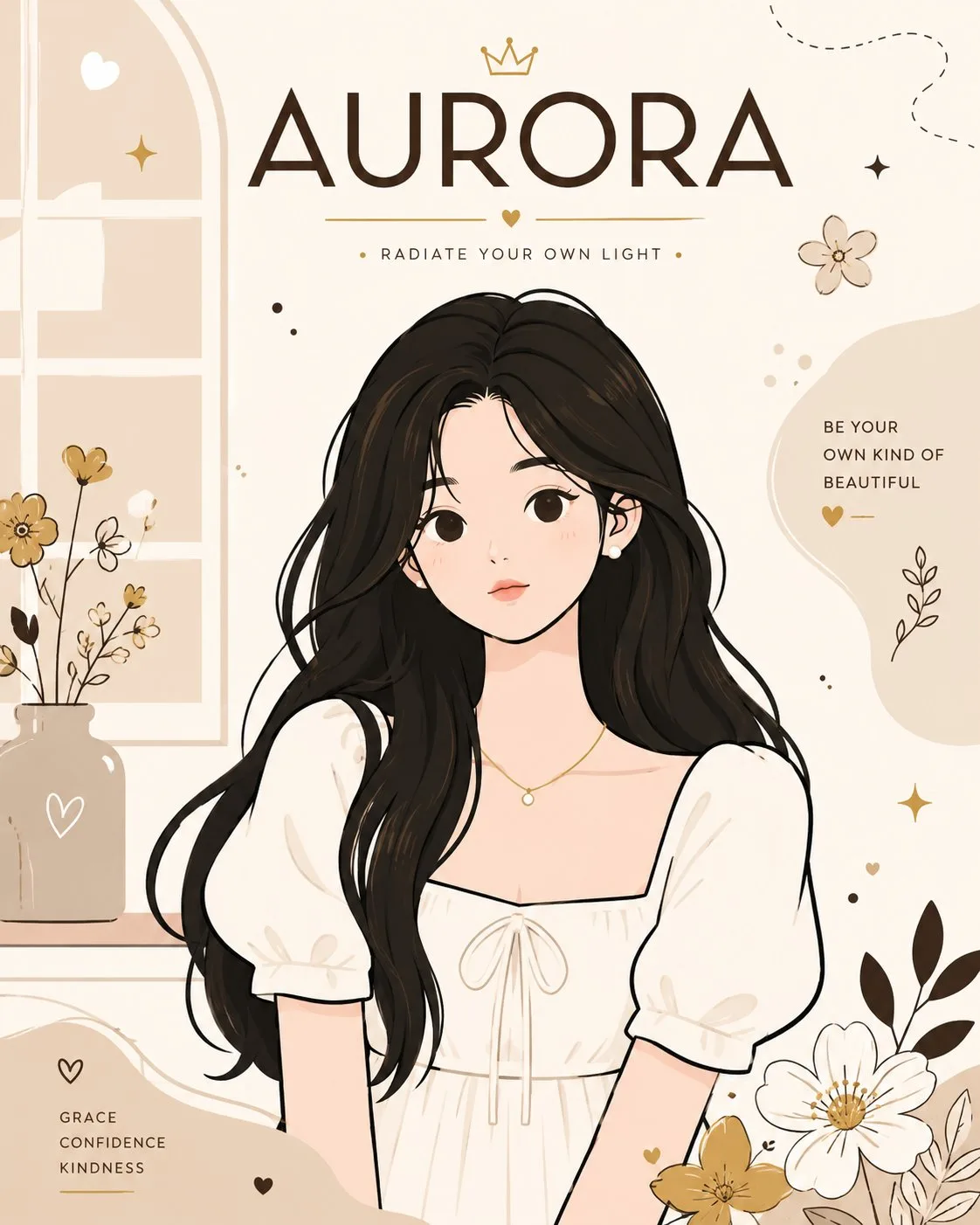 โปสเตอร์แฟชั่น AURORA: เรียบง่าย สไตล์เวกเตอร์ 1