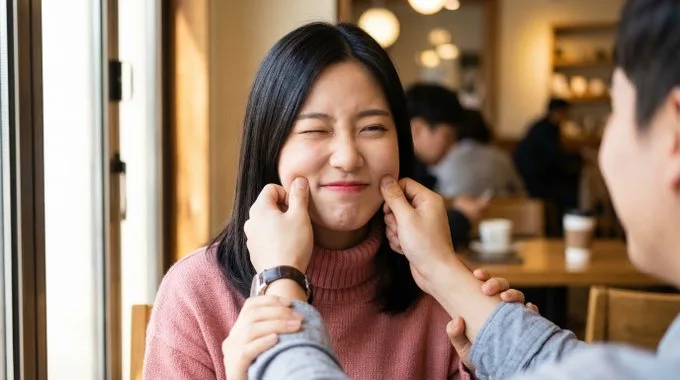 ช่วงเวลาสนุกสนานในคาเฟ่: บีบแก้มหวานใจ 1
