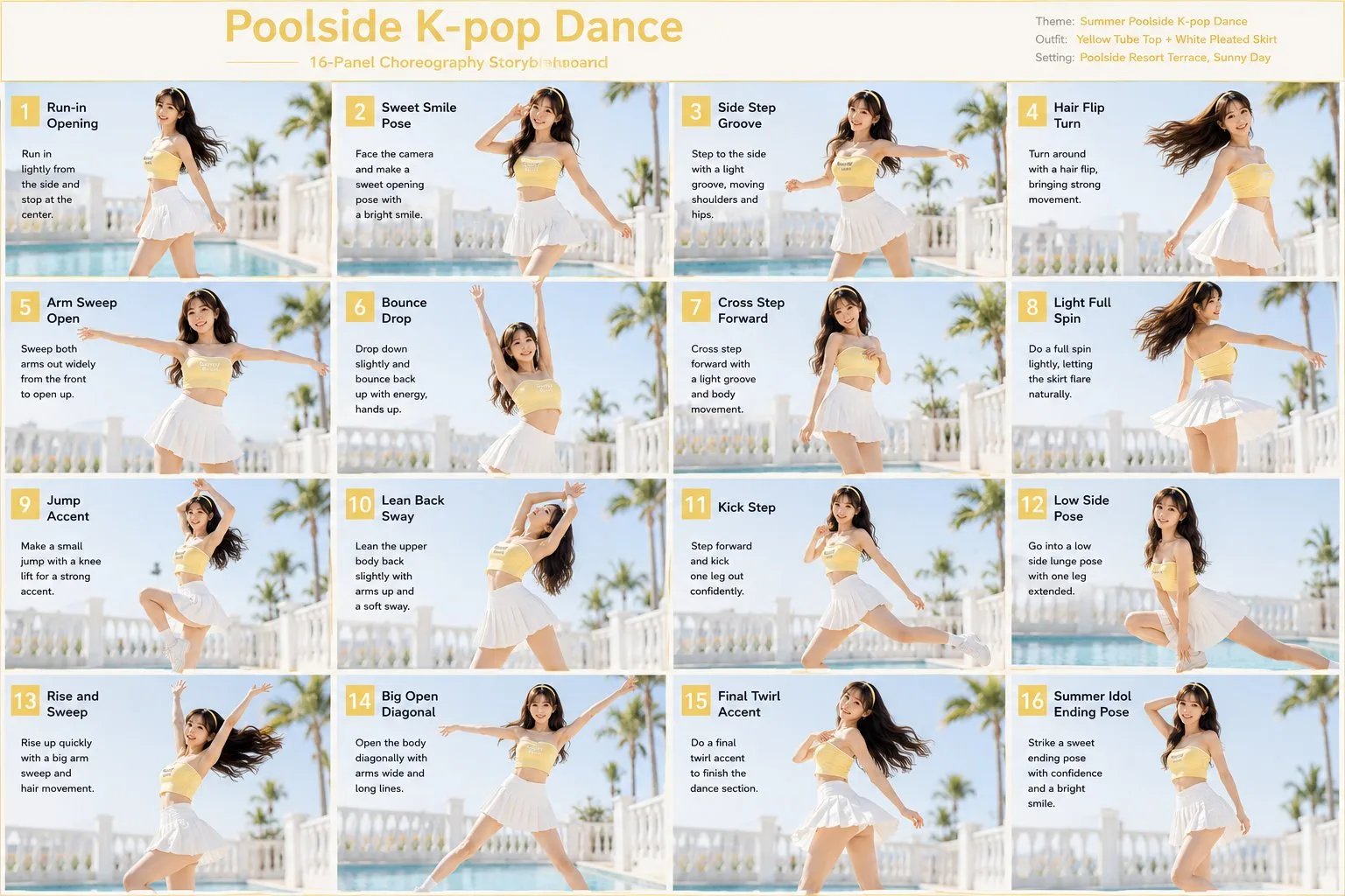 สาว K-pop ริมสระน้ำ โชว์เต้นชุดเหลืองสดใส 1