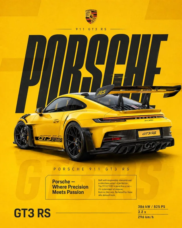 โปสเตอร์แข่งรถ Porsche vs BMW
