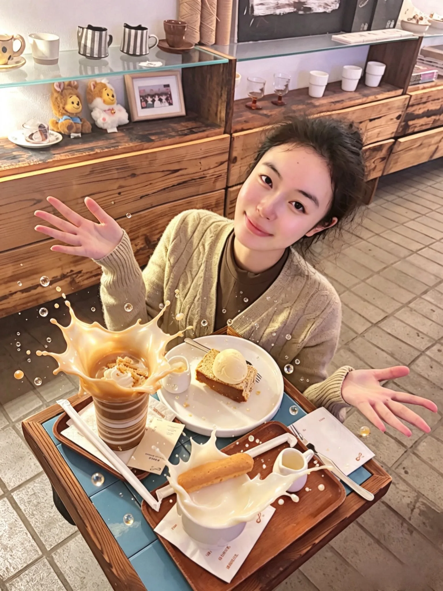 ภาพบุคคลพร้อมเครื่องดื่ม: เอฟเฟกต์น้ำกระเซ็น 1