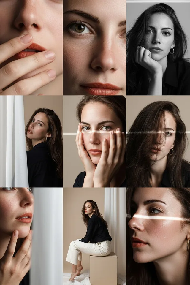 คอลเลกชันภาพถ่ายบุคคล 9 ช่อง: หรูหราและประณีต
