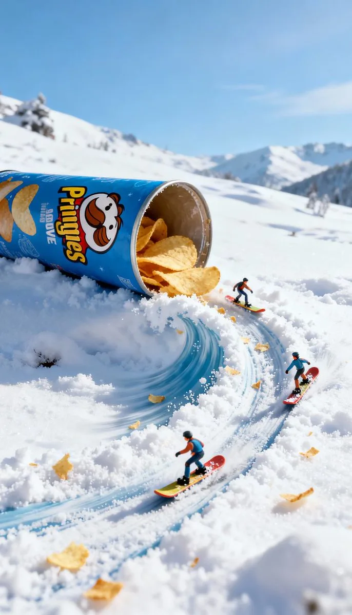 Pringles สกีชิป: สไลด์หิมะมหัศจรรย์ 1