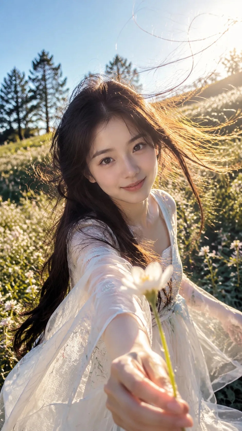 POV สาวสวยมอบดอกไม้ แสงแดดสดใส 1
