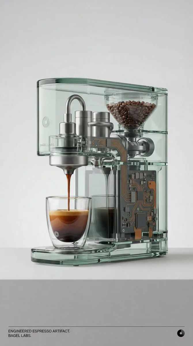 เครื่องชงกาแฟแก้วใส สุนทรียภาพเชิงกล 1