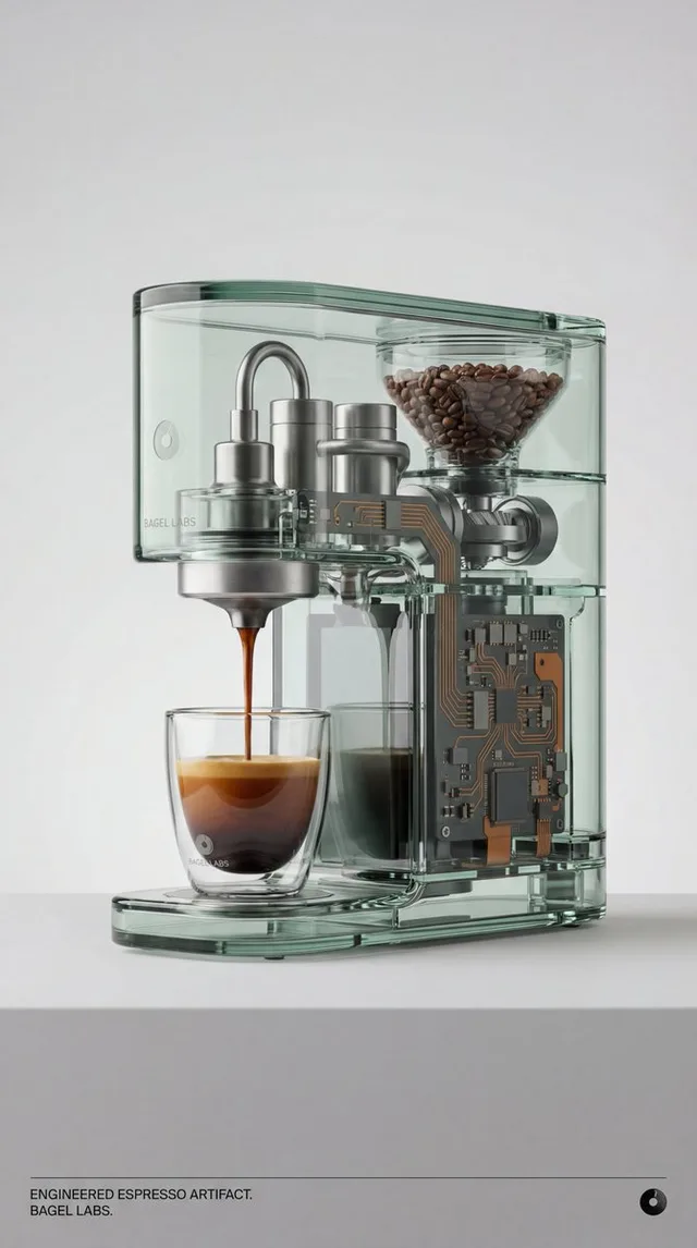 เครื่องชงกาแฟแก้วใส สุนทรียภาพเชิงกล