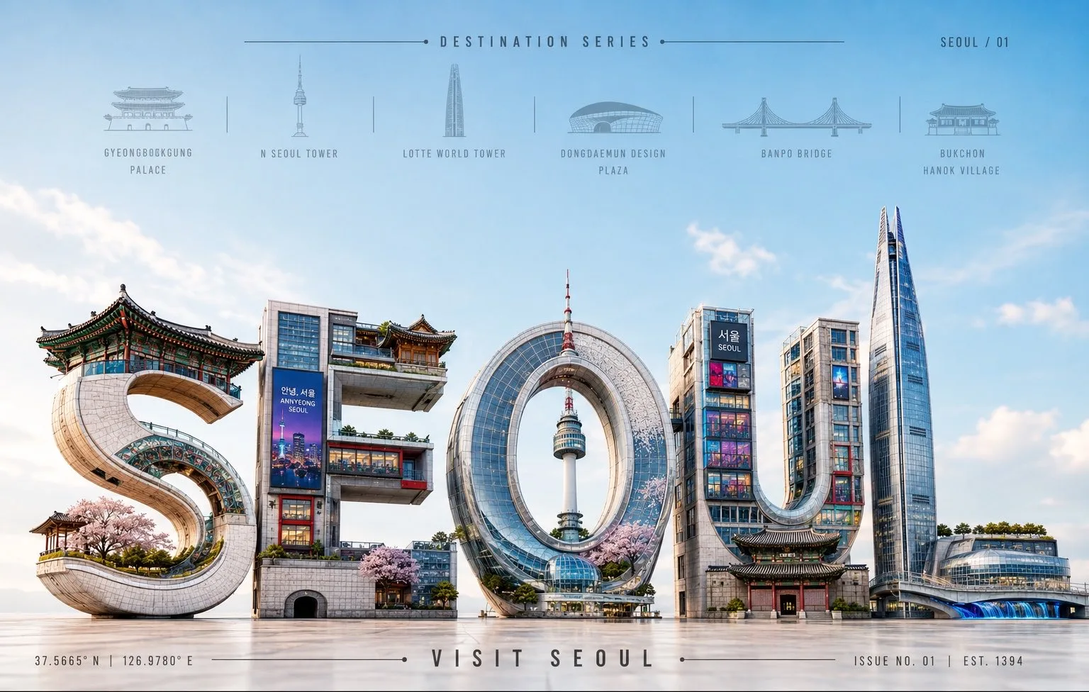 โปสเตอร์ท่องเที่ยว 3D แลนด์มาร์กเมือง 2