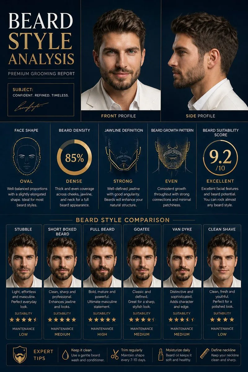 โปสเตอร์วิเคราะห์ทรงเคราชายระดับพรีเมียม 1