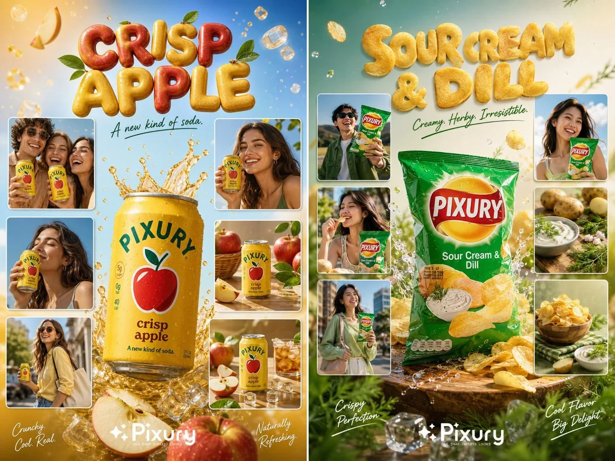 โปสเตอร์คอลลาจสินค้าพรีเมียม สไตล์นิตยสาร 1