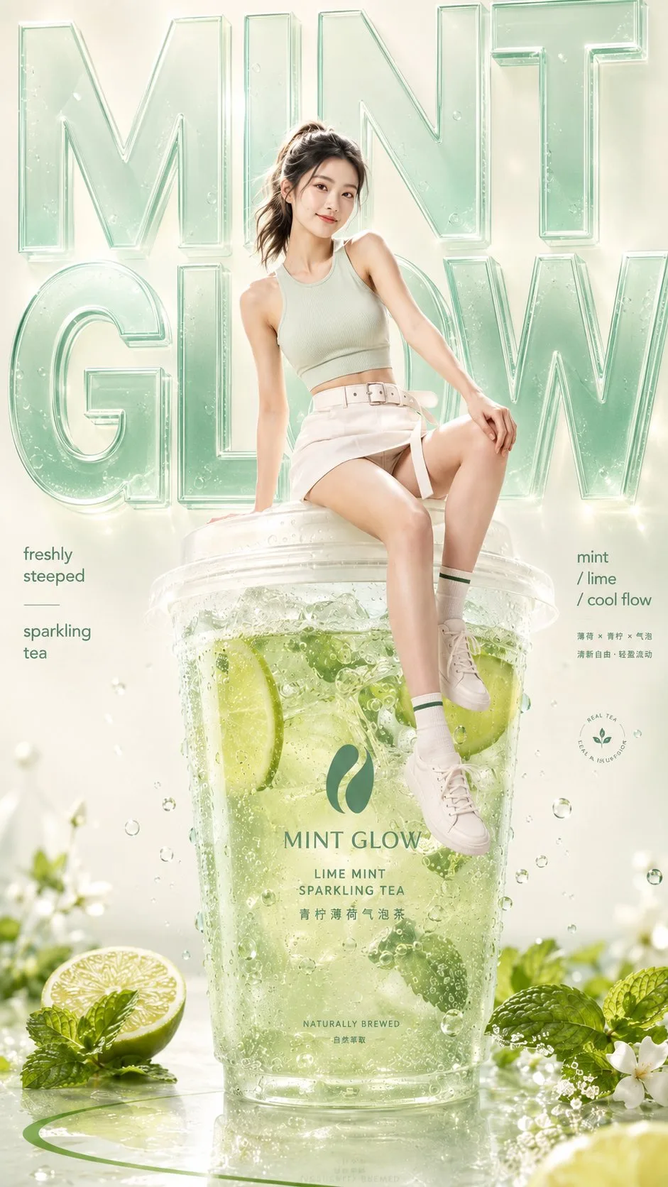 โปสเตอร์แฟชั่นเครื่องดื่มพรีเมียม สไตล์ภาพยนตร์โฆษณา 1