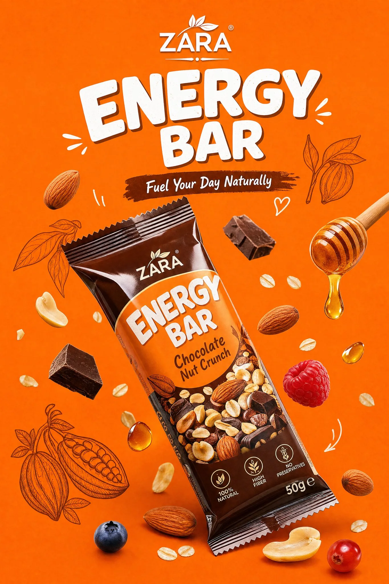 ออกแบบโปสเตอร์ขนม FMCG พรีเมียม ทันสมัย 1