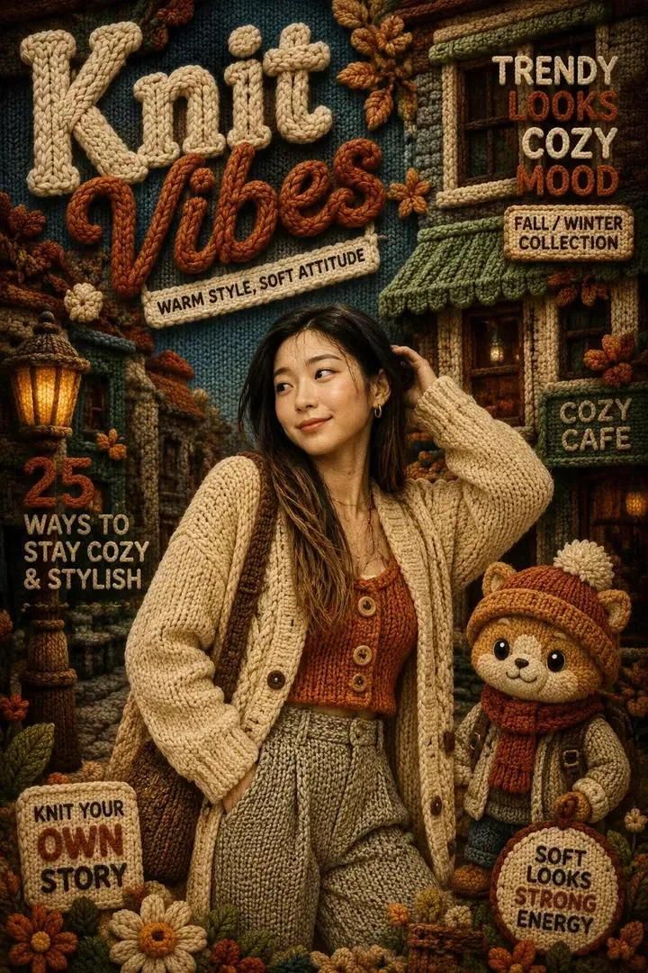 โปสเตอร์แอนิเมชั่นสต็อปโมชันสไตล์ผ้าถักขนสัตว์ 2
