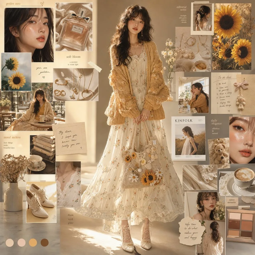 โปสเตอร์ภาพตัดปะแฟชั่นเกาหลี หรูหรา สมจริง 1