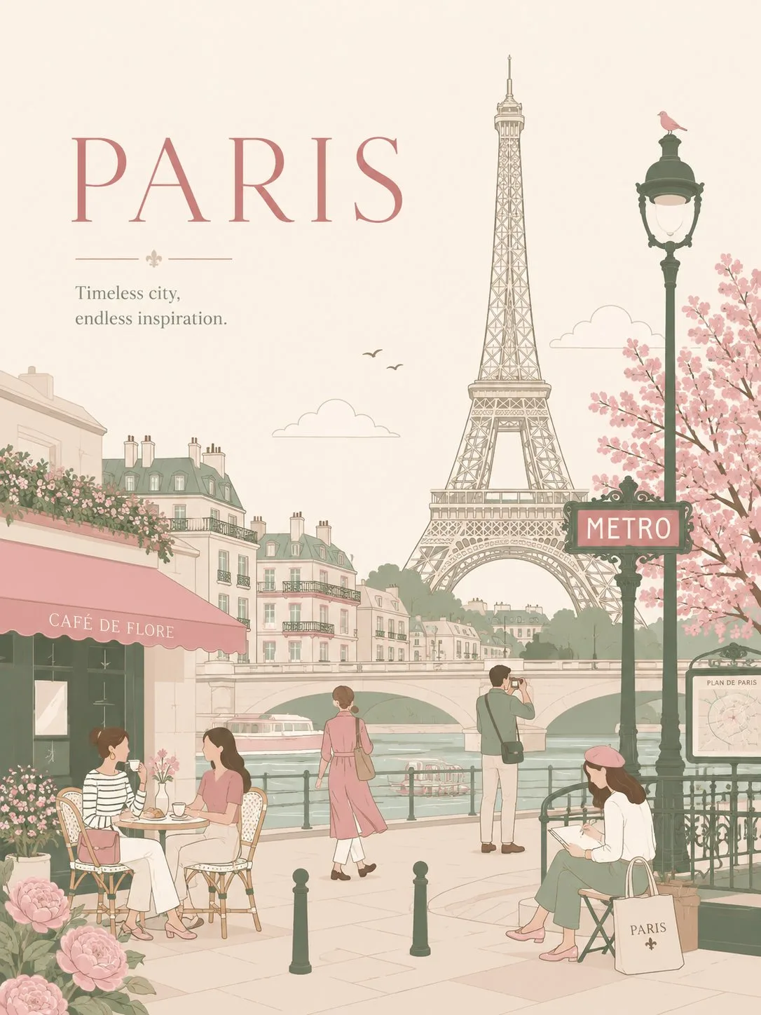 โปสเตอร์เที่ยวเมืองมินิมอลเวกเตอร์: [ชื่อเมือง] 1