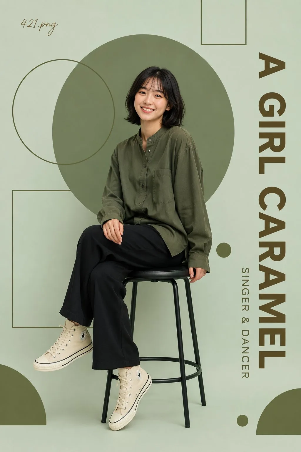 โปสเตอร์ภาพบุคคลมินิมอลสีเขียวโอลีฟ 1