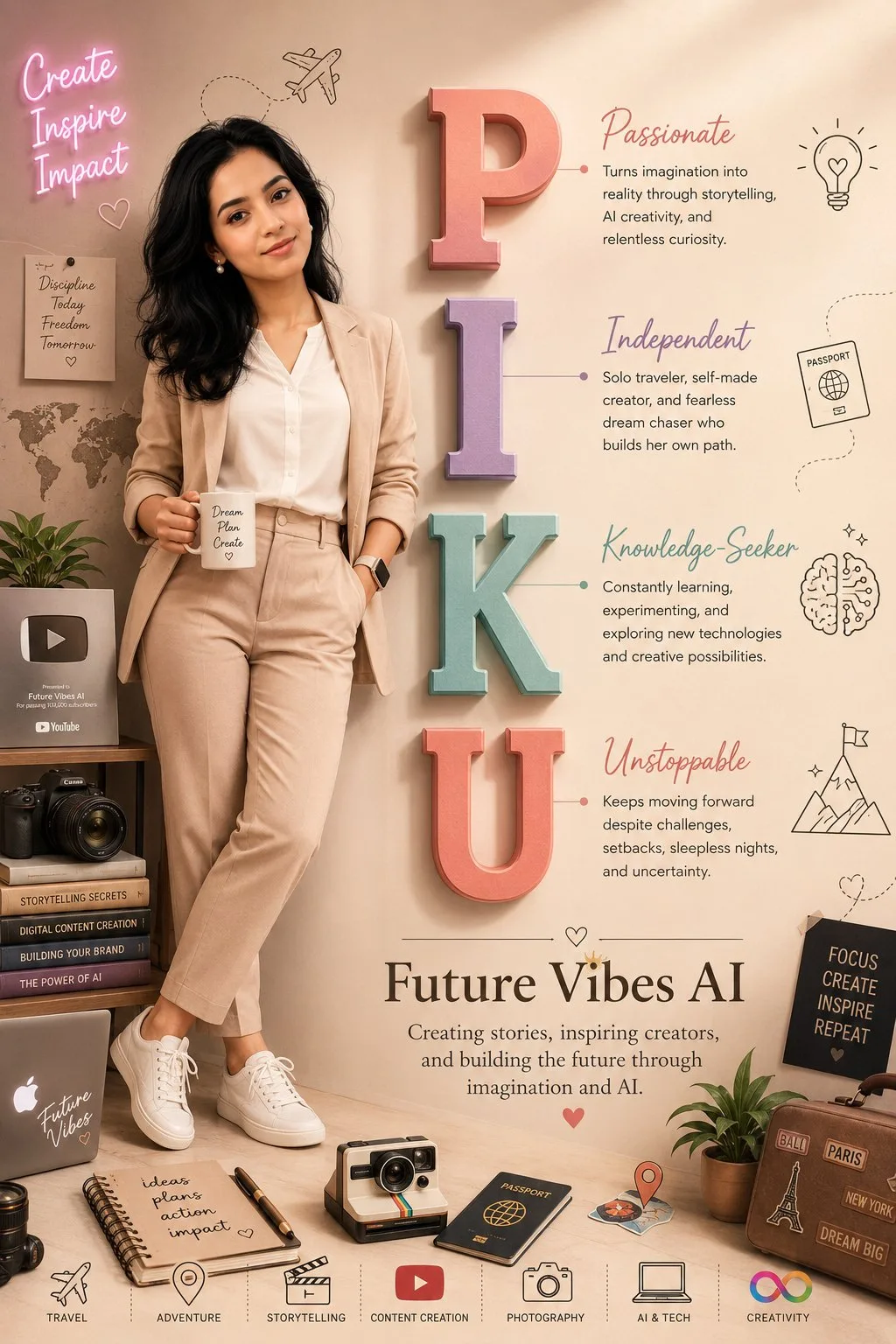 โปสเตอร์ PIKU แสนเรียบง่าย: แรงบันดาลใจสีพาสเทล 1