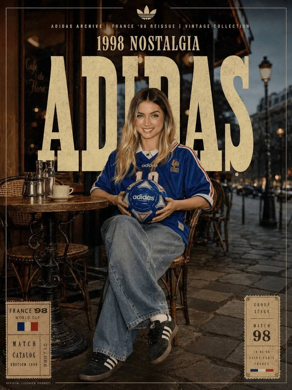 โปสเตอร์ฟุตบอลย้อนยุคปี 1998 สไตล์ Adidas 1