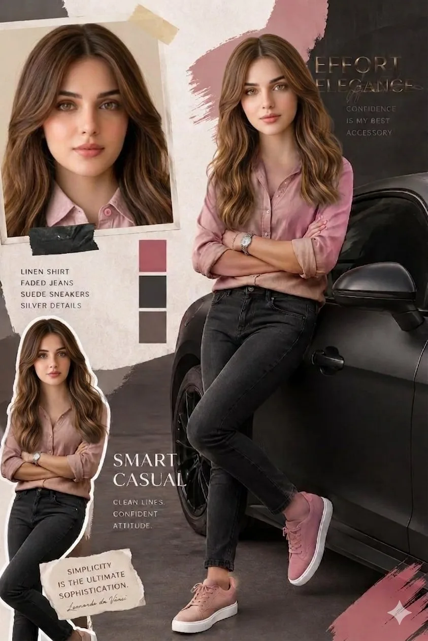 สมุดภาพแฟชั่น: เสื้อสีชมพู คู่รถสปอร์ตหรู 1