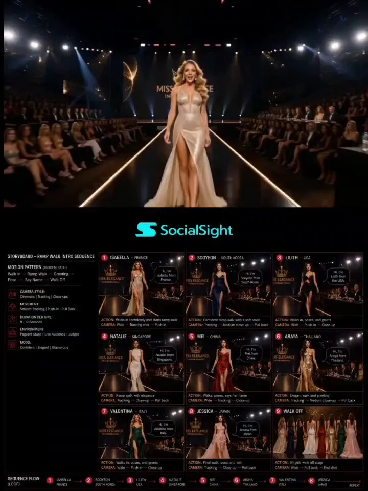 สตอรี่บอร์ดรันเวย์แฟชั่นวีค ระดับภาพยนตร์ 1