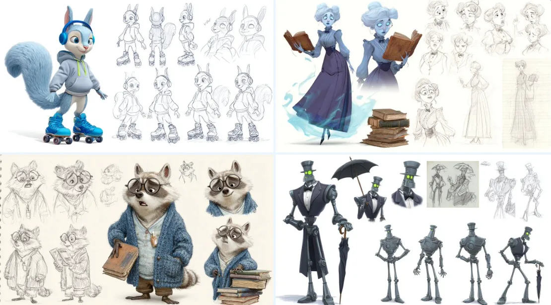 Pí Kè Sī Fēng Gé Jiǎo Sè Biǎo - ชีทตัวละครสไตล์ Pixar 1