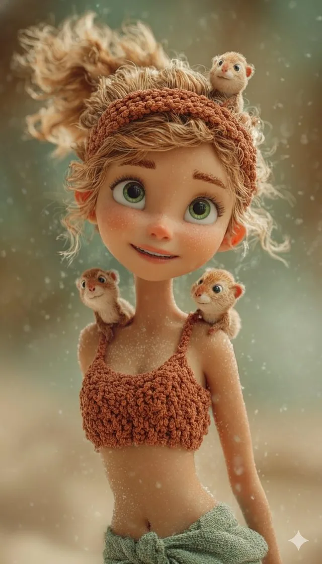 พอร์ตเทรตสาวน้อยแฟนตาซีสไตล์แอนิเมชัน 3D