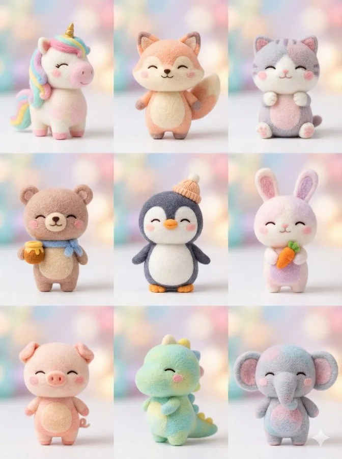 ตุ๊กตาผ้าสักหลาดคิวท์ๆ ถ่ายมาโครในสตูดิโอ 1