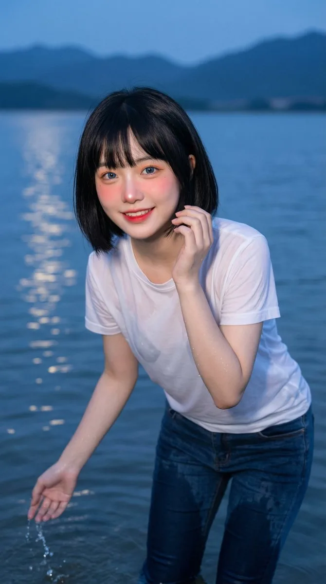 ความน่ารักขี้เล่นริมผืนน้ำต้องแสงจันทร์ 1