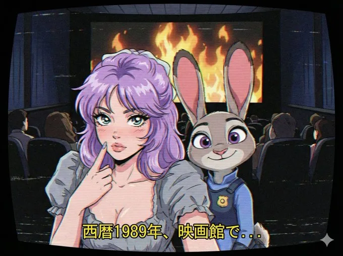 ภาพจากอนิเมะ OVA ญี่ปุ่นยุค 80 ปลาย พร้อมเอฟเฟกต์ VHS 1