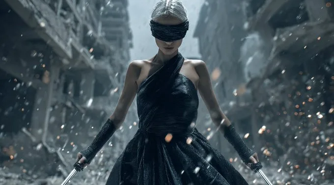 โปสเตอร์หนังแอคชั่น: ตัวละครในเมือง dystopian 1