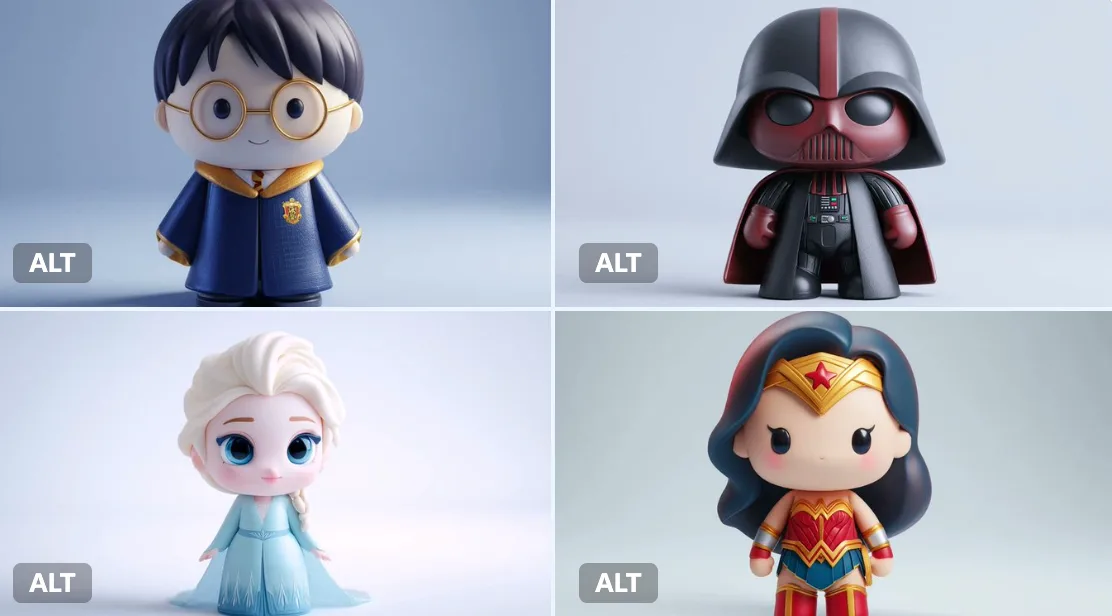 ของเล่นไวนิล 3D สไตล์จิบิ: สีสันสดใส น่ารัก 1