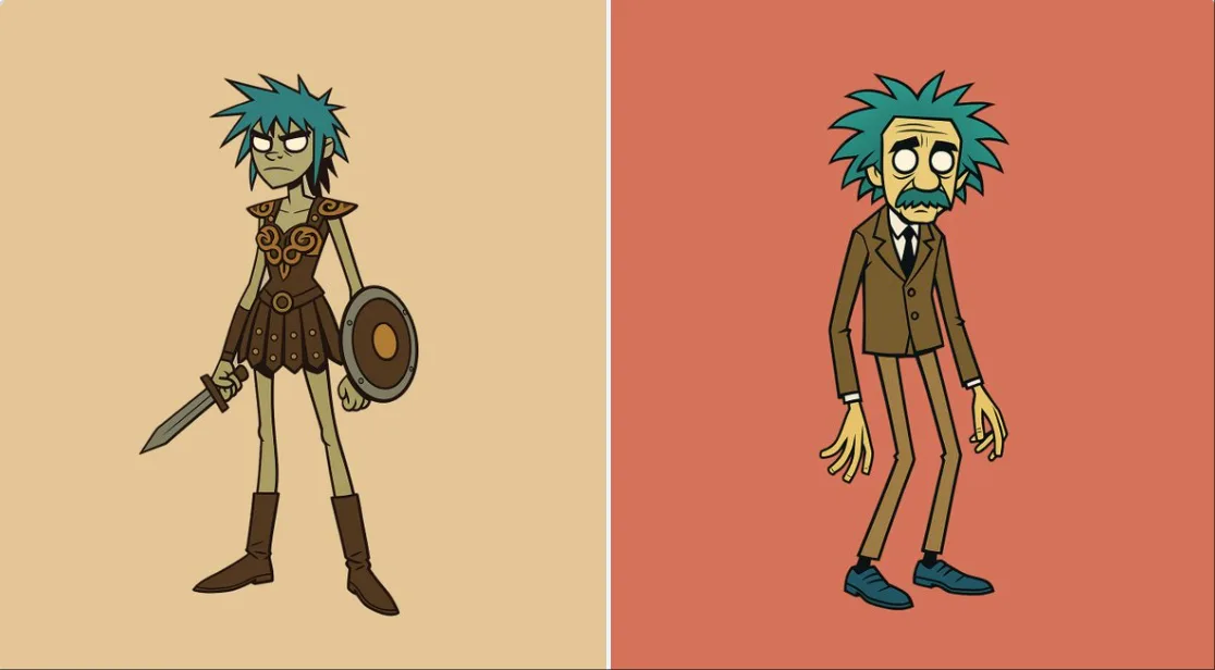 ตัวละครสไตล์ Gorillaz 1