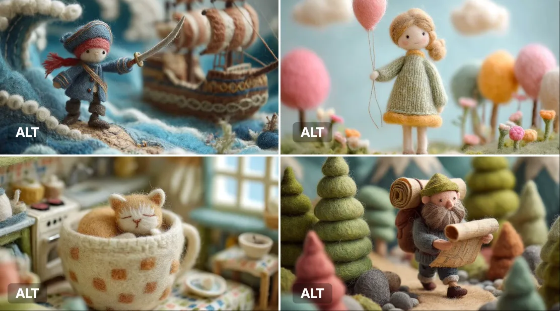 ตุ๊กตาผ้าใยสักหลาดจิ๋ว งานฝีมืออบอุ่น 1