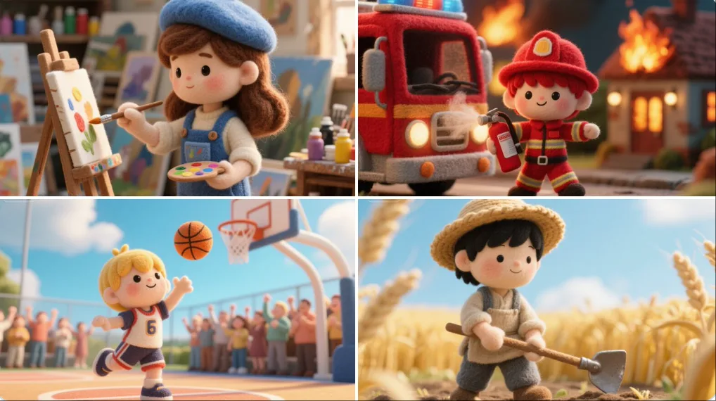 ตุ๊กตาผ้าใยสักหลาดจิ๋ว งานฝีมืออบอุ่น 2
