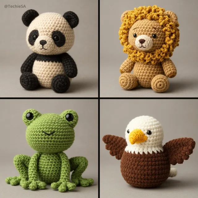 โปสเตอร์ตุ๊กตาโครเชต์ Amigurumi 3D สมจริง