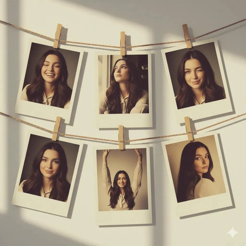 คอลลาจภาพโพลารอยด์วินเทจ 6 ภาพ 1