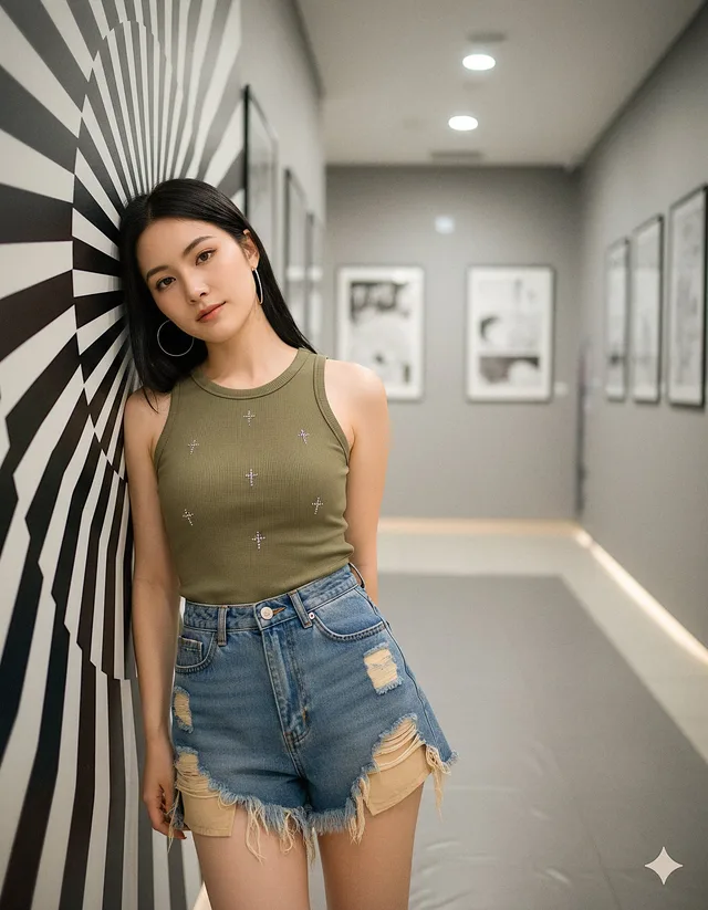 หญิงสาวในโถงทางเดินแกลเลอรี