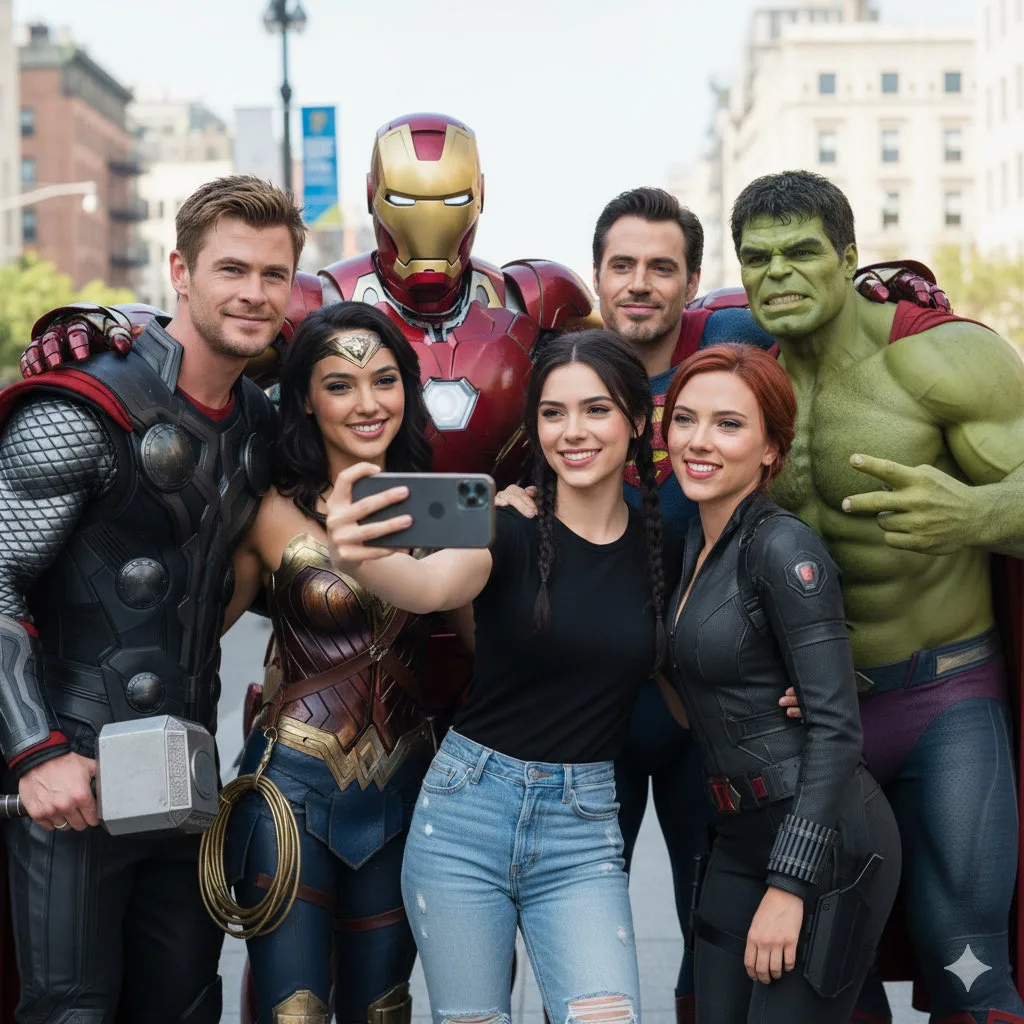 ถ่ายเซลฟี่หมู่กับตัวละคร Marvel และ DC 1