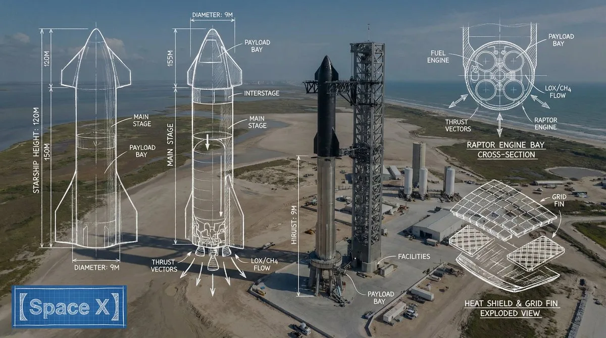 พิมพ์เขียว SpaceX: ภาพถ่ายผสานแบบแปลนวิศวกรรม 1