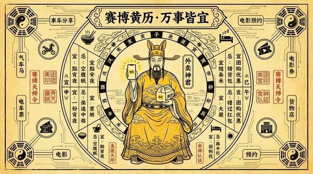 ไซเบอร์ปฏิทินจีน: โปสเตอร์ Meituan สไตล์ล้ำยุค