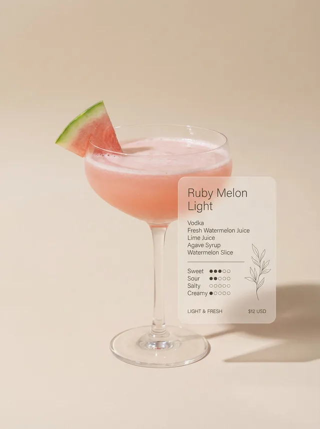 ค็อกเทลแบบมินิมอล: Ruby Melon Light