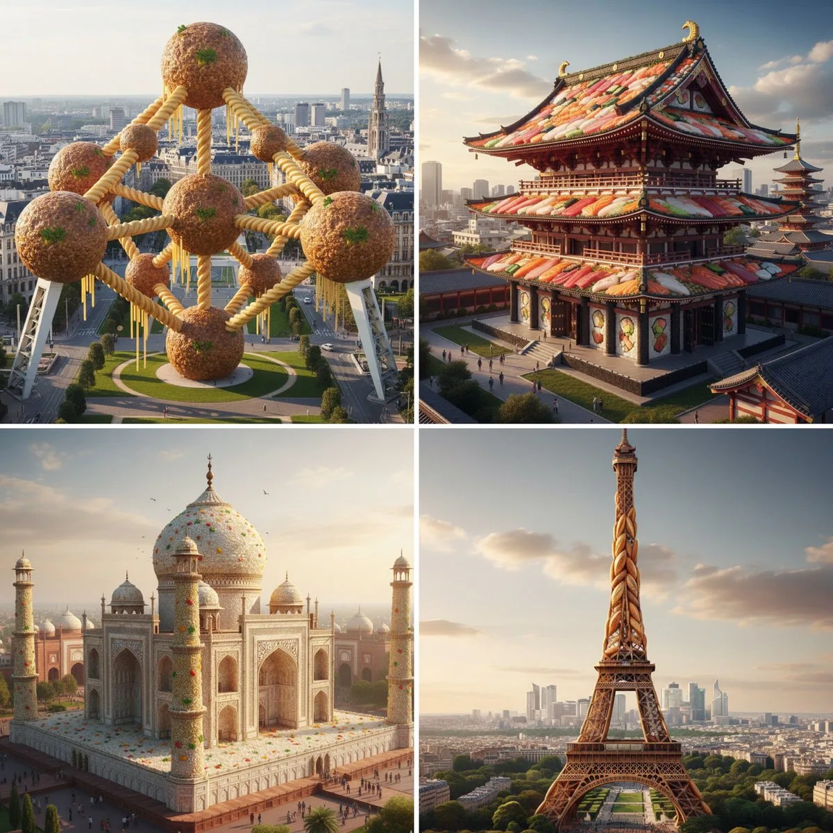 อนุสาวรีย์อาหารในเมือง 3D สมจริง 1