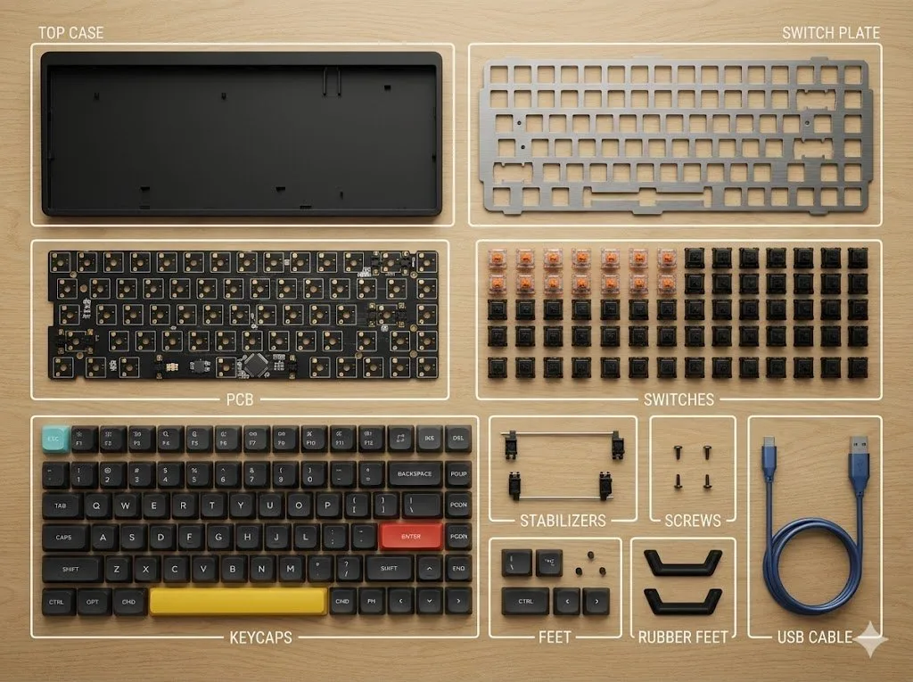 ภาพถ่ายสินค้าแยกชิ้นส่วนแบบ Knolling 1