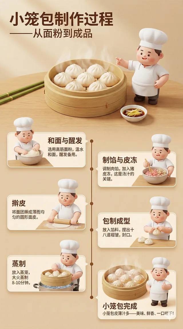 ขั้นตอนทำเสี่ยวหลงเปา 3D ละเอียดสูง