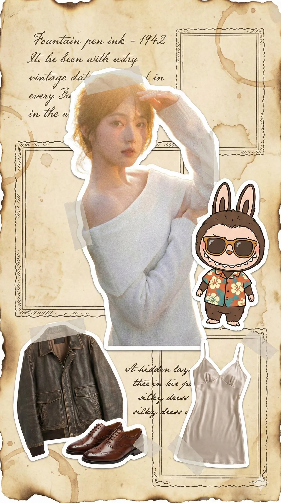 สมุดแพลนเนอร์สไตล์หนังสือพิมพ์เก่าสีซีด 1