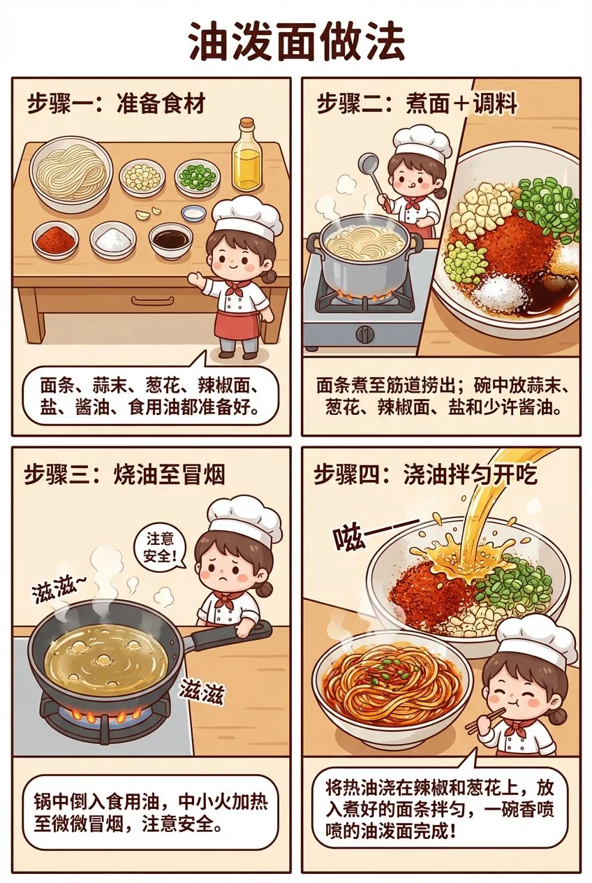สร้างการ์ตูน 4 ช่อง: วิธีทำบะหมี่น้ำมันพริก 1